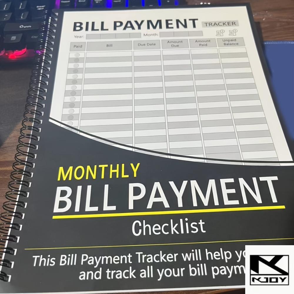 kkjoy Personal Financial Planner Monthly Bill Payment Tracker Budget Checklist Log Notebook daily record