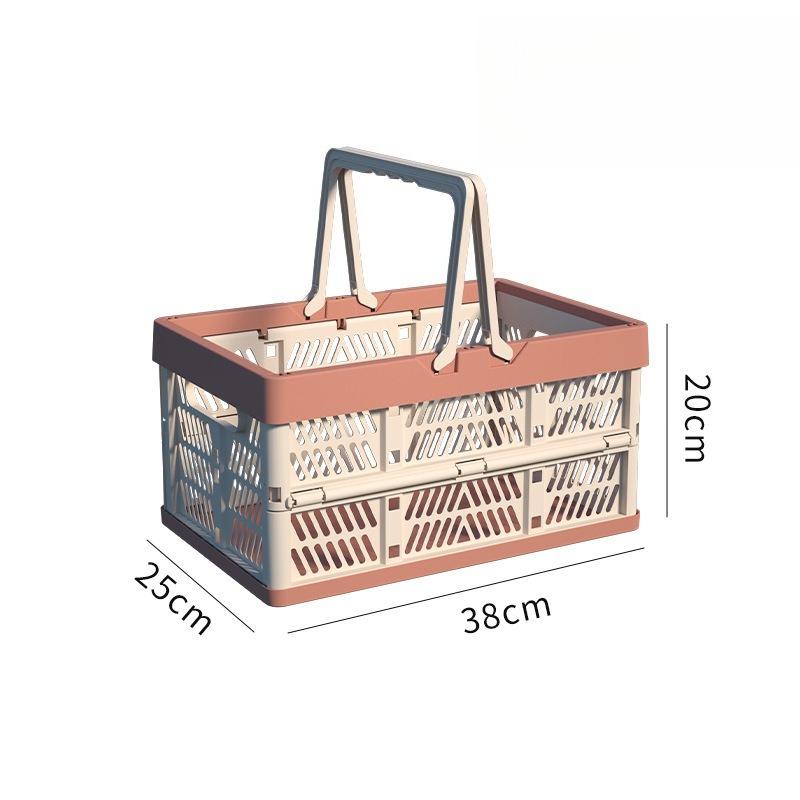 Opvouwbare Mand Buiten Draagbare Picknickbox Met Handvat Kamperen Opvouwbare Opbergplastic Doos Grote Boodschappenmand Supermarkt