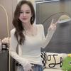 Pure Desire V-Neck Lace Patchwork Women's Long Sleeve Base Layer Top - 2025