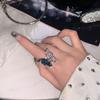 Spring Trend Rhinestone Butterfly Open Ring - Exaggerated European/American Style, Super Shiny, Trendy Forest Look