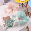Girls Sun Hat Flower Resort Beach Hat Wavy Edge Straw Hat + Bag Sun Hat Children'S Fairy Hat