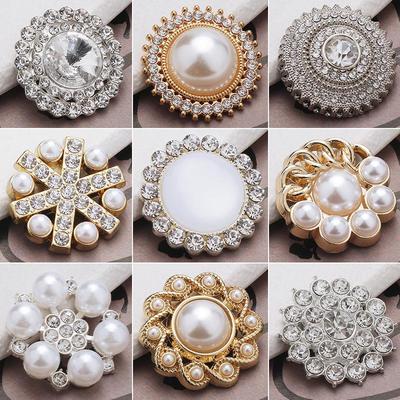Bottoni in Metallo con Strass per Cappotti e Maglioni da Donna - Decorazioni Rotonde in Lega Stile Fragranza Cucite a Mano