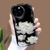 Kreslený vzor krémová textura pouzdro vlnitý okraj měkký silikonový kryt pouzdro na telefon pro iPhone Samsung Huawei Honor Xiaomi Redmi Infinix Tecno