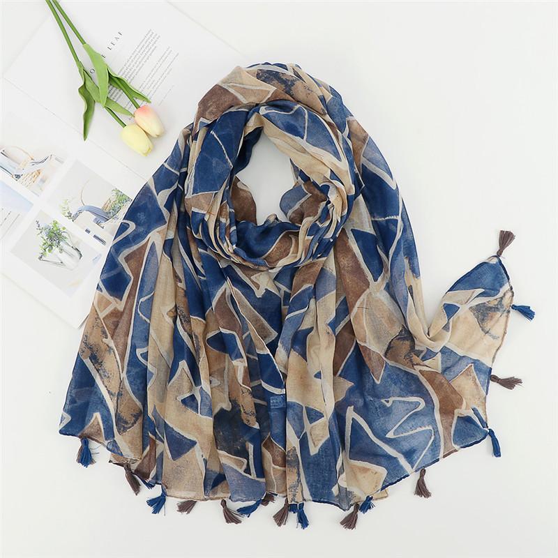 Soft Thin Scarf Viscose Women Bohemian Design Print Shawls Wrap Female Geometric Blanket Long Bufandas Muslim Stole  Fashion