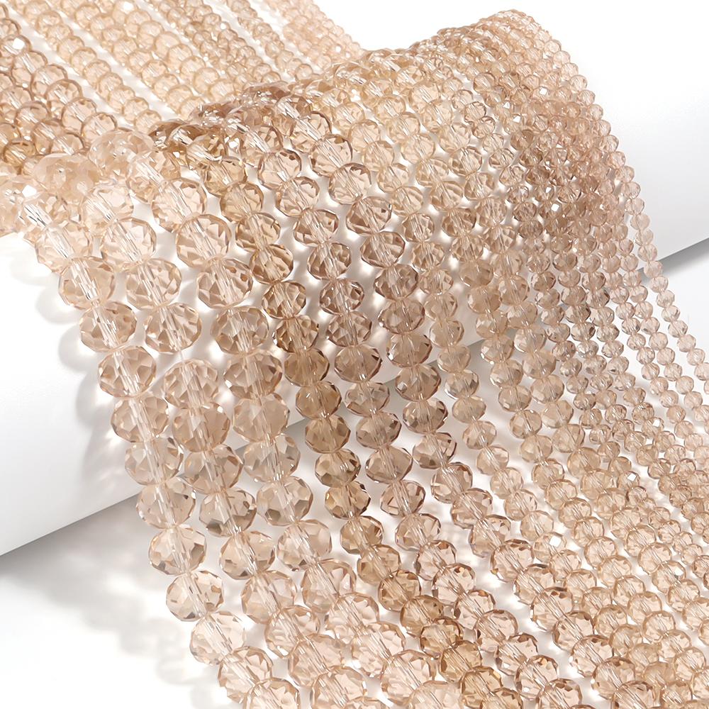 3/4/6/8/10mm Faceted AB Clear Glass Crystal Rondelle Beads Colorful Loose Spacer Beads For Jewelry Making DIY Bracelet Necklace