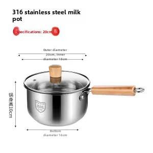 316 stainless steel pot super thick baby food pot stainless steel  soup baby milk  cooking one pot
