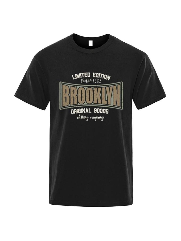 Brooklyn Original Goods Men's & Teen Unisex Oversized T-Shirt - Casual Short Sleeve Round Neck