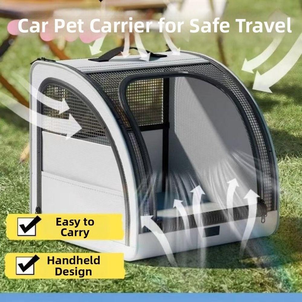 Foldable Pet Carrier Breathable Cat Backpack Secure Car Seat Dog Kennel Small Pets