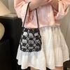 Fashion Luxury Pearl Beaded Bag Hollow Out Bohemia Woven Bead Underarm Bag with Inner Bag Handmade Small Phone Pouch Shopping