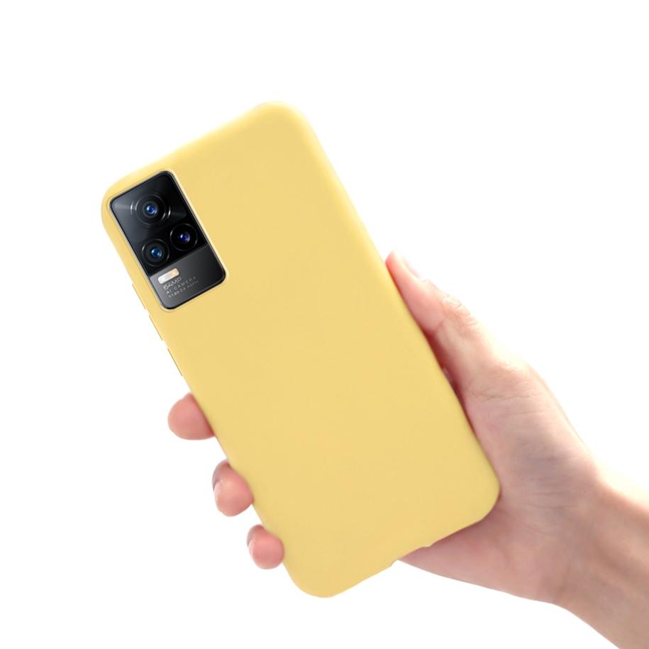 

For Vivo V21 V21e Case 2021 Liquid Silicone Soft TPU Capa Slim Phone Back Cover For Vivo V21 5G V2050 VivoV21e V2061 Funda 6.44 Vivo V21 5G жёлтый