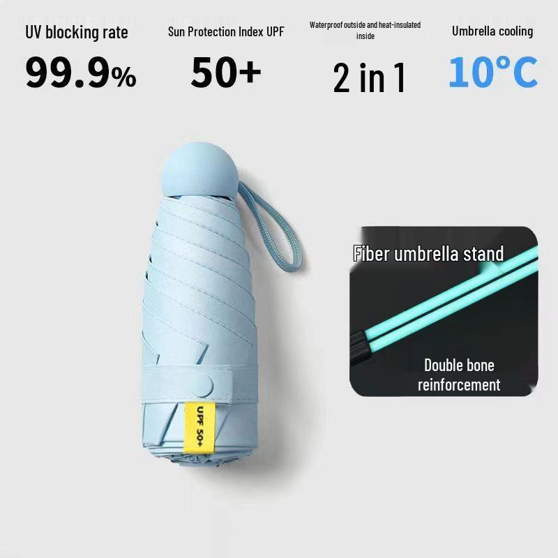 New 16-Rib Windproof UV Protection Folding Umbrella - Large Dual-Use for Sun & Rain