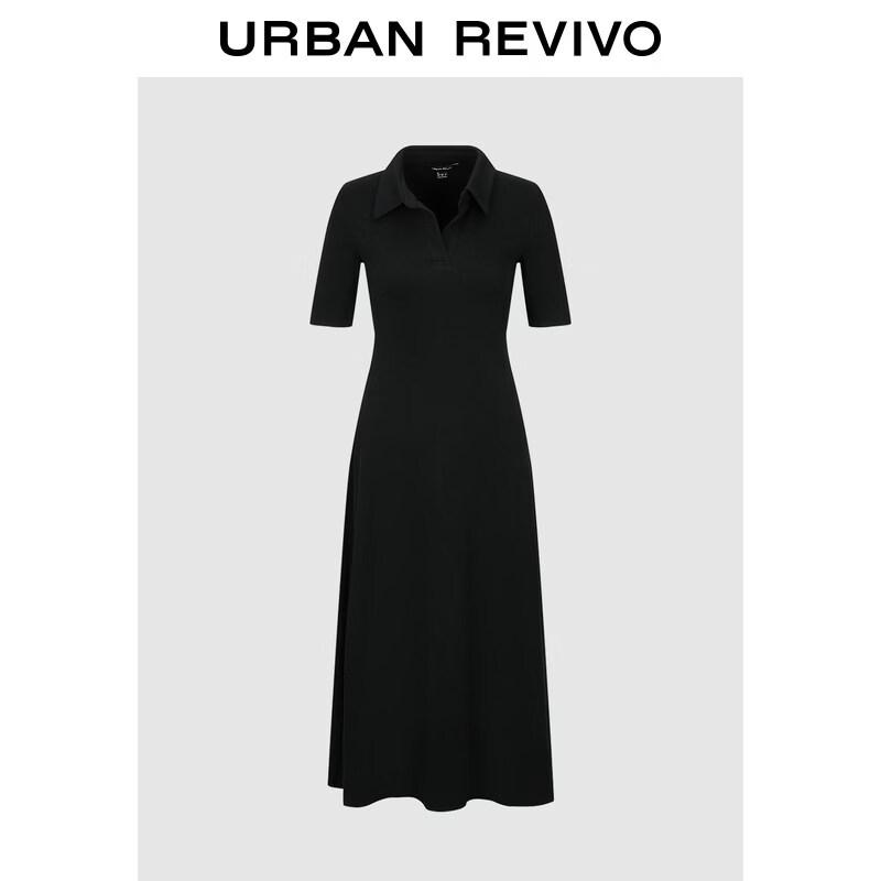 

UR 2026 Spring Elegant Casual Lapel Slim Waist Dress M