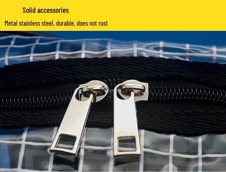 Transparent Anti-Static PVC Tool Bag - Dust-Free Cleanroom Crossbody/Shoulder Bag with Grid Storage