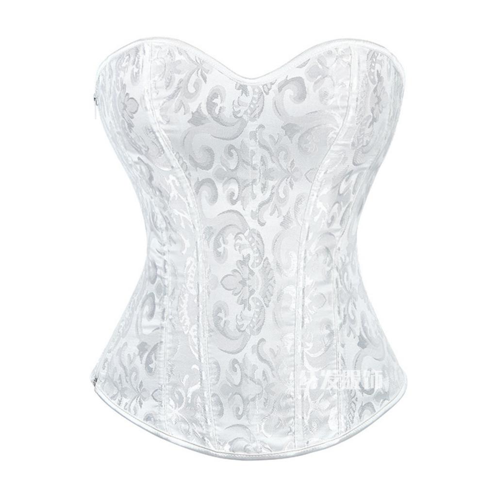 Women's  Sexy LaceBack Zip Corset Top Bustier G-string Body Shapewear
