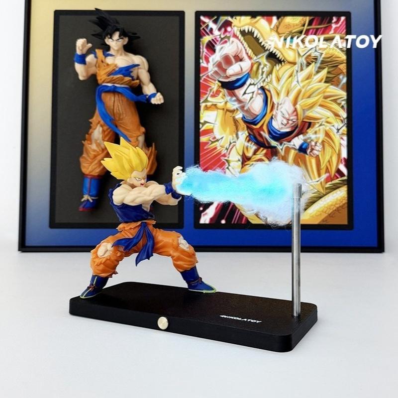 Nikolatoy Genuine Gift Box Packaging Goku Kakarot Magnetic Induction Atmosphere Table Lamp Collectible Decor For Anime Fans