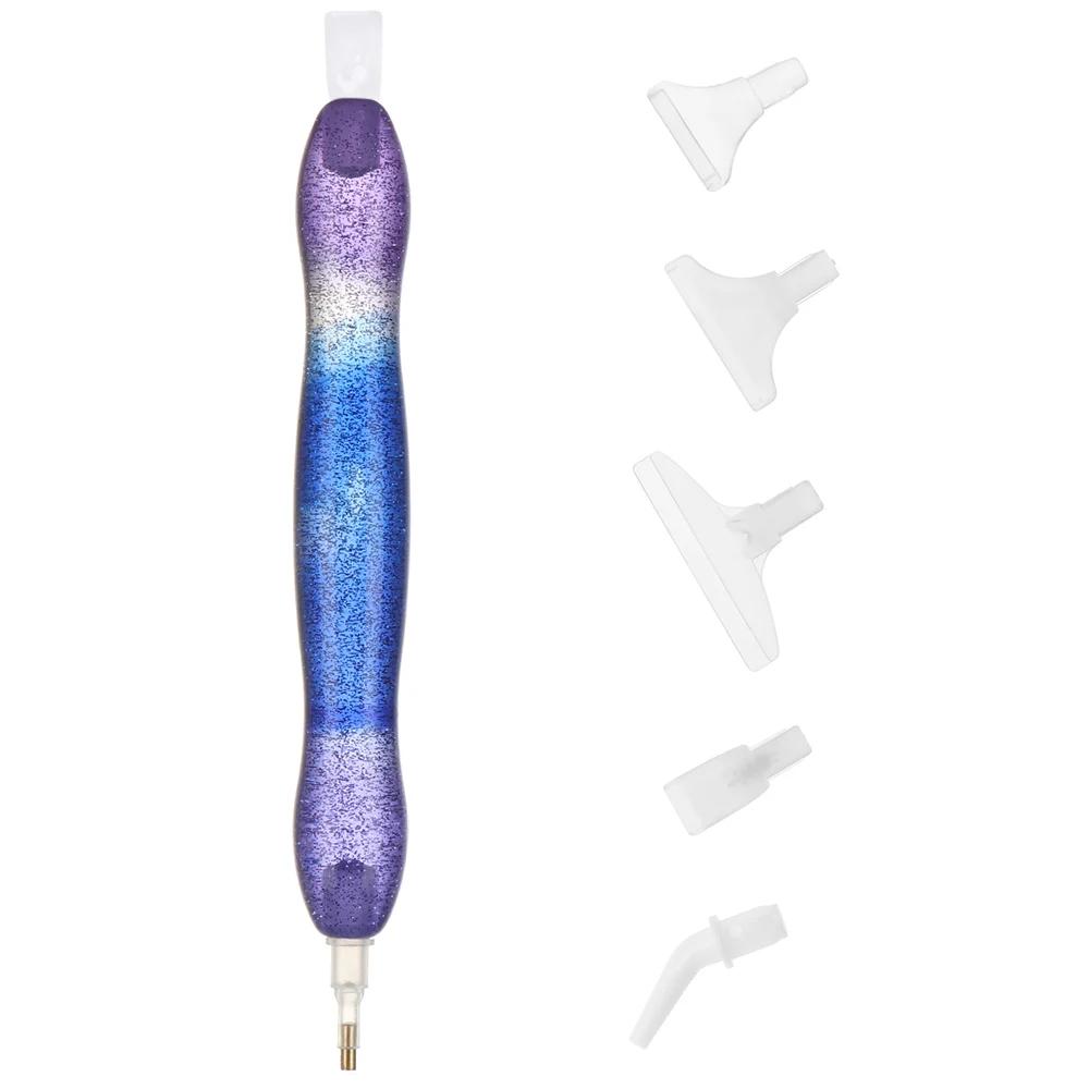 Crystal Flower Resin Point Drill Pen Double Head 5D Diamond Painting Pen DIY Crafts Cross Stitch Diamond Painting Accessories