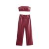 Kaslead New Arrival Women's Clothing Fashion Style Fashion Sexy Tube Top All-Matching Straight Pants Two-piece Set