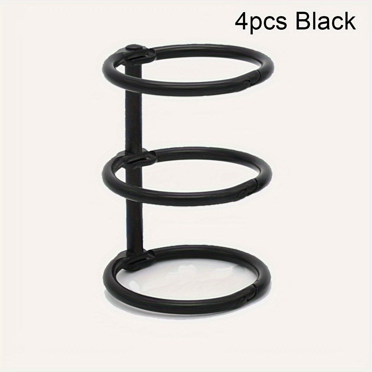 4 шт Кольца для блокнота на кольцах Ручной блокнот на кольцах Инструмент для хранения книг на кольцах Сделай сам Металлическая пряжка-кольцо чёрный 655₽