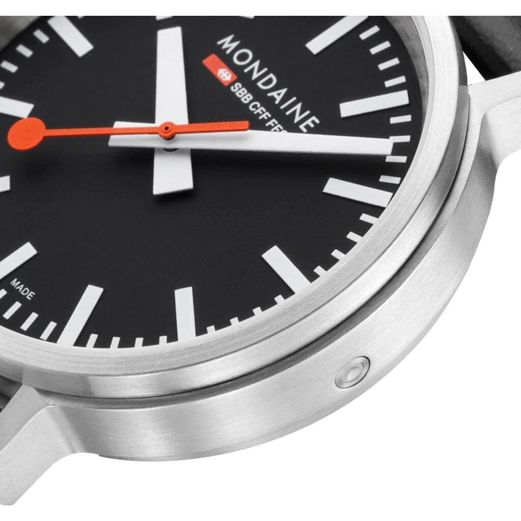 MONDAINE 41mm Watch for Men and Black Grape Vegan Stop-to-Go Women, Dial, Leather, MST.41020.LBV.2SE [Official Import]