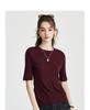 Classic Simplicity: Spring and Summer Round Neck, Versatile and Comfortable for Daily Use. Five Sleeve Mulberry Silk T-shirt for Women