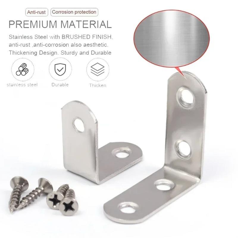 Paslanmaz Çelik L Şekilli Köşe Destek Metal L Dik Açı Bağlantı Braketleri Mobilya Dolap Destek Çerçevesi Raf Bağlantı Elemanları için