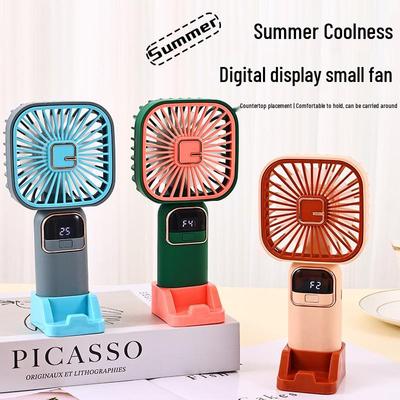 Tragbarer Mini-USB-wiederaufladbarer Handventilator mit Digitalanzeige für Schreibtisch im Büro