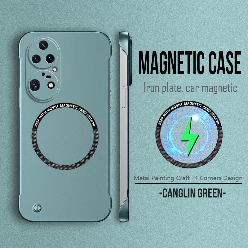 Magnetic Metal Painting Ultra Thin Frameless Phone Case For Huawei Nova 13 12 11 10 9 Pro Wireless Charging Cover