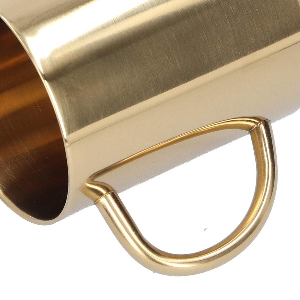 J-ouuo Mug, 304 Stainless Steel, Double-Layer, Anti-Scald, Coffee, Tea, Water, Cup with Handle, 400ml (Gold)