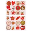 Weihnachtsdekoration Selbstklebend Adventskalender Zahl Papieraufkleber Verpackungsetiketten Weihnachtsetikett