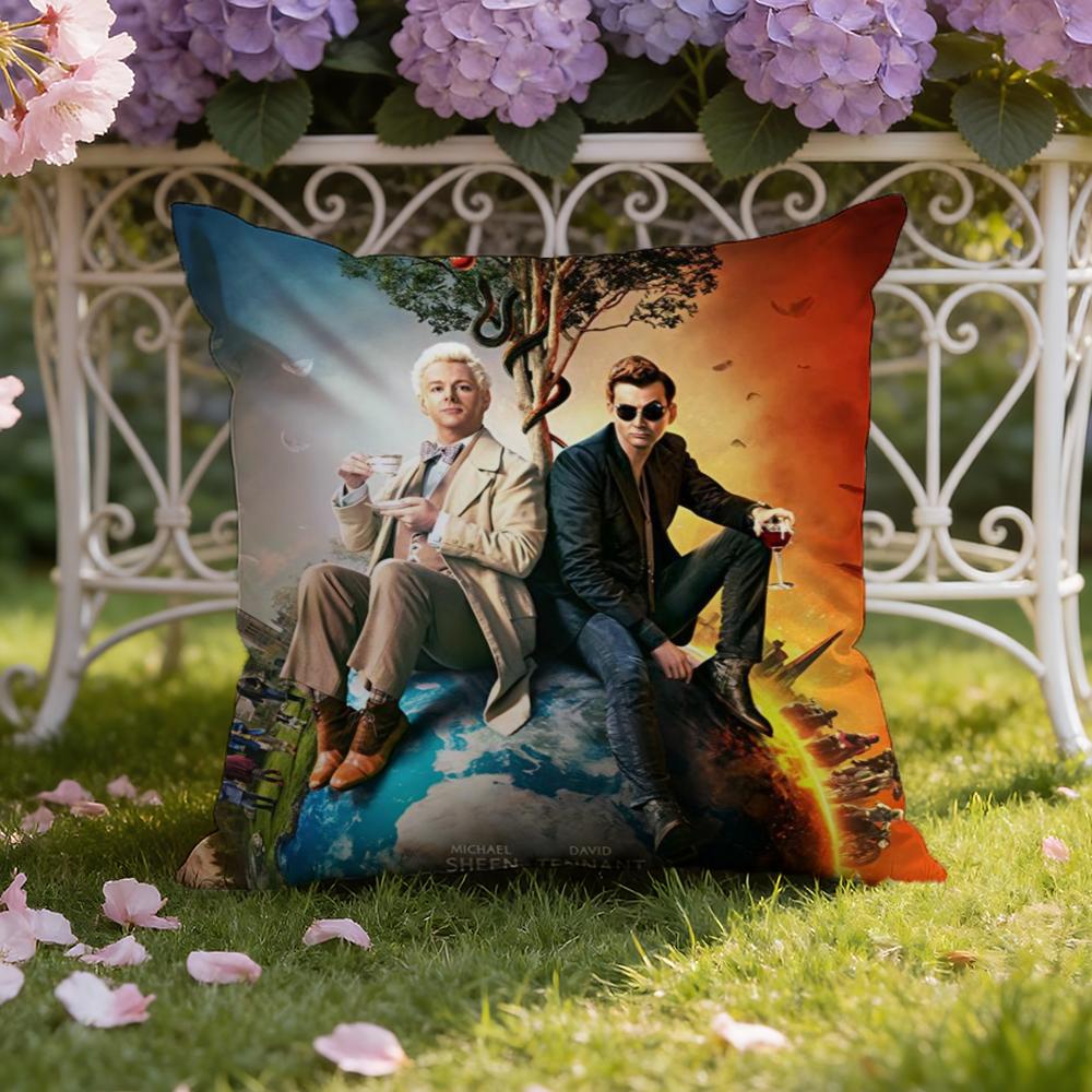 Tv G-Good O-Omens Cushion Cover Home & Car Dual-Scene Pillow Cover: Reversible for Premium Comfort