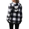 Plush Jacket Long Sleeved Hooded Plaid Plush, Women's Hoodie Jacket