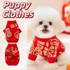 Funny Cute Puppy Clothes Adjustable Winter Knitted Pet Coat  Spring Festival