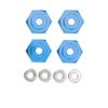 4pcs RC Hex Coupler Professional Aluminum Alloy RC Wheel Hex Adapter for 110 RC Cars Dark Blue
