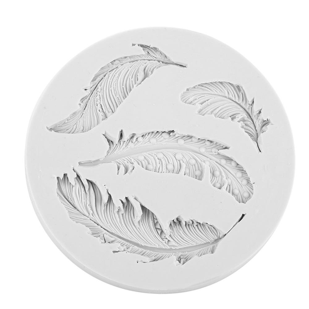 Round Silicone Fondant Mould Feather Cake Decorating Mould Chocolate Mould Tool  Fondant Craft