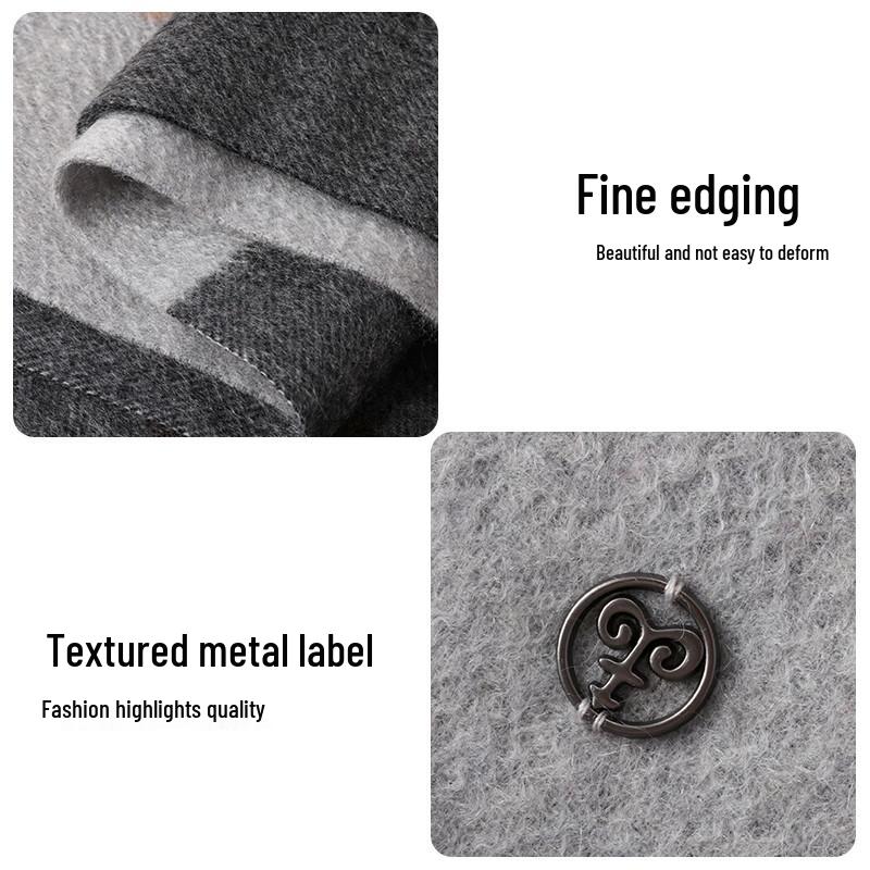 Hengyuanxiang Men's Cashmere Blend Plaid Winter Scarf