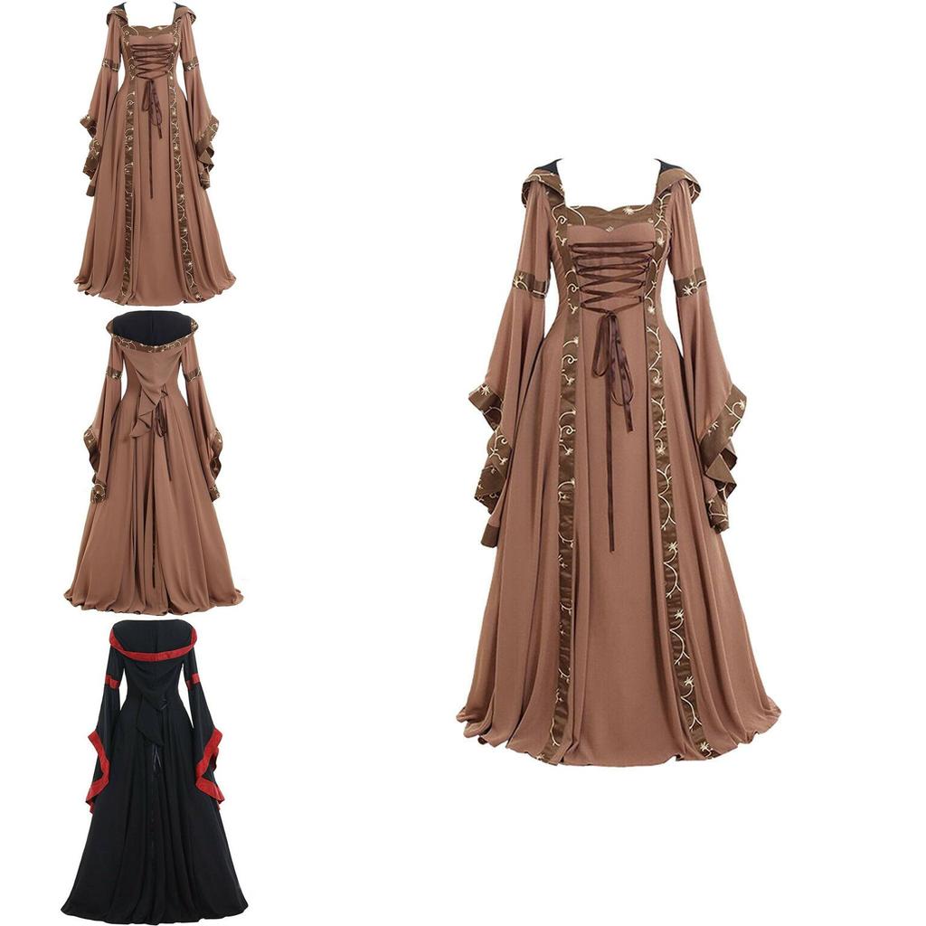 Vintage Gothic Renaissance Women's Halloween Costume Dress For Cosplay And Parties