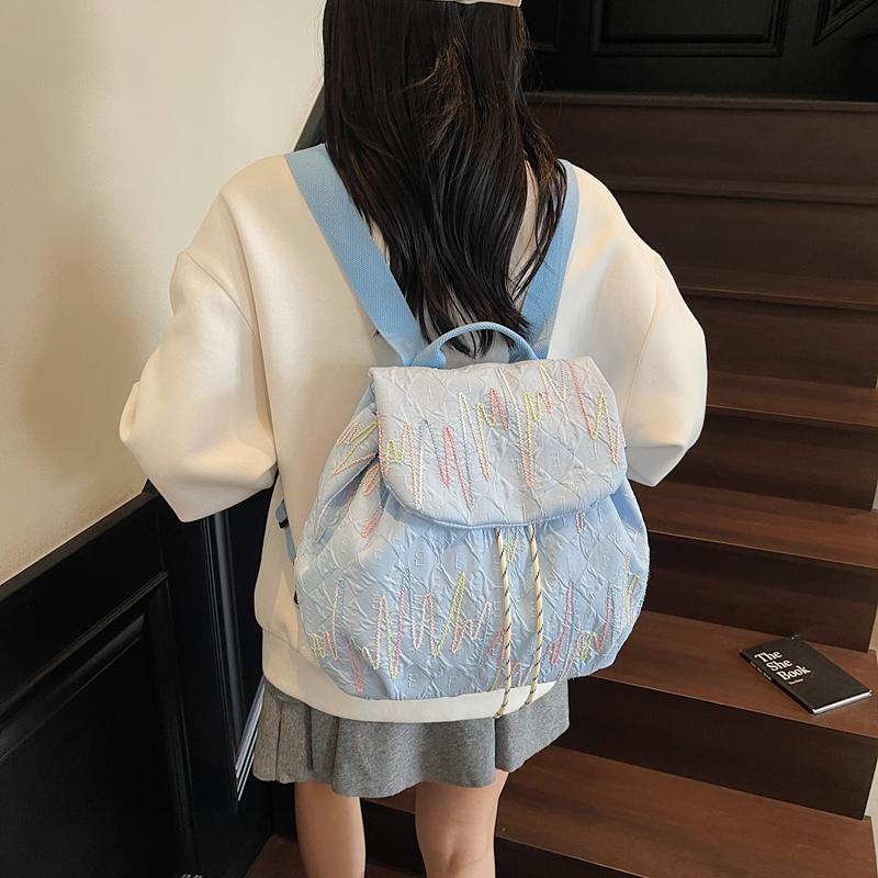 Women's Lightweight Sports Backpack Colorful Embroidered Backpack