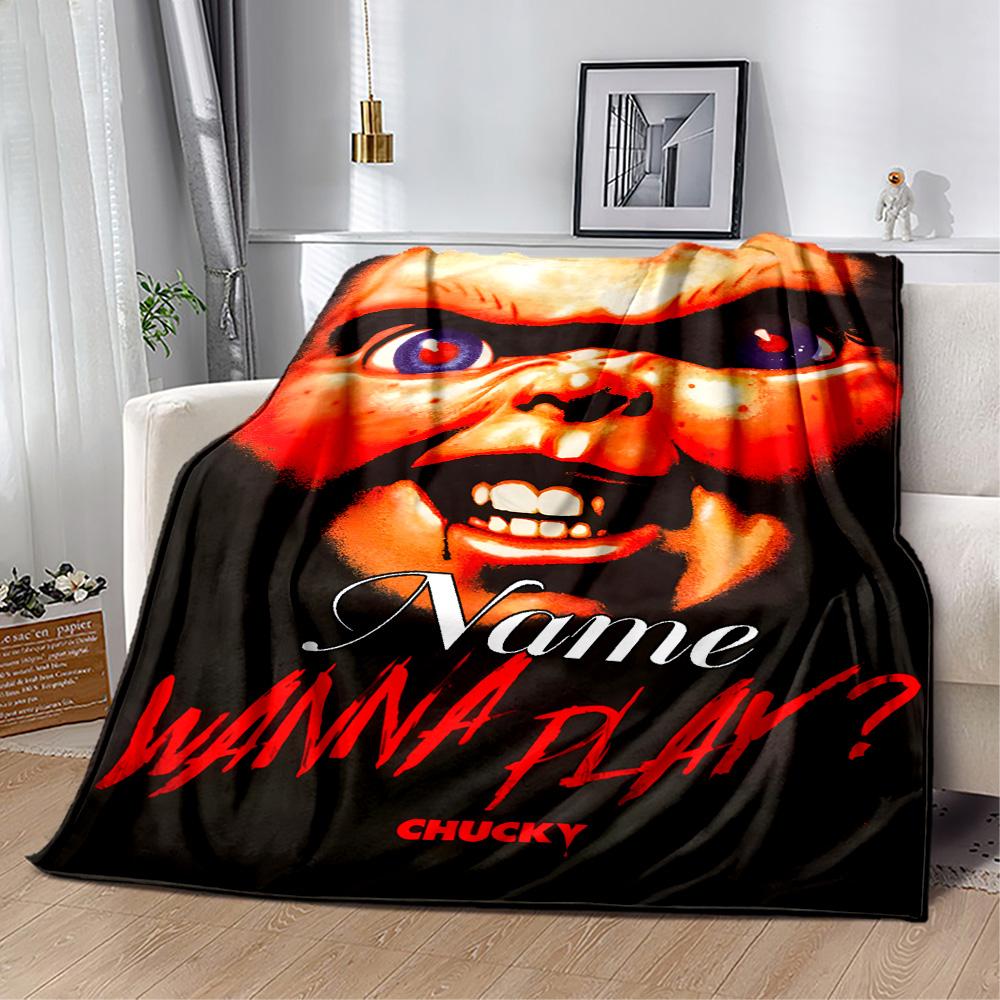 Chucky's Creepy Invitation Personalized Name Blanket Lightweight Personalized Blanket Durable Comfort Throw For Living Room Nap Office Picnics