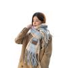 Red scarf women's winter Korean atmosphere 2025 new plaid couple warm thickened shawl scarf neck protection