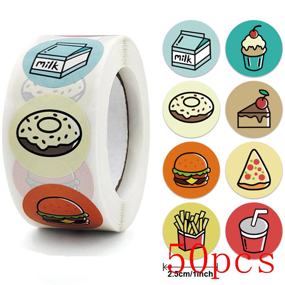 50-500Pcs Donuts Sticker 1Inch Colorful Kids Label Baking Store Decorations Classroom Teacher Encourage Student Reward Stickers