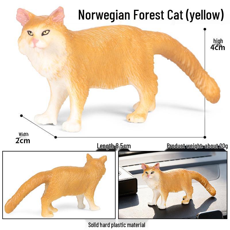 Three-Color Animal Model Plush Cat Toy - British Shorthair, Siamese, Persian, Orange, and Leopard Cat Simulation for Kids.