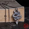 Collier pendentif serpent vintage 100% argent sterling 925 pour hommes et femmes Gothique Street Hip Hop Punk Bijoux Sombre