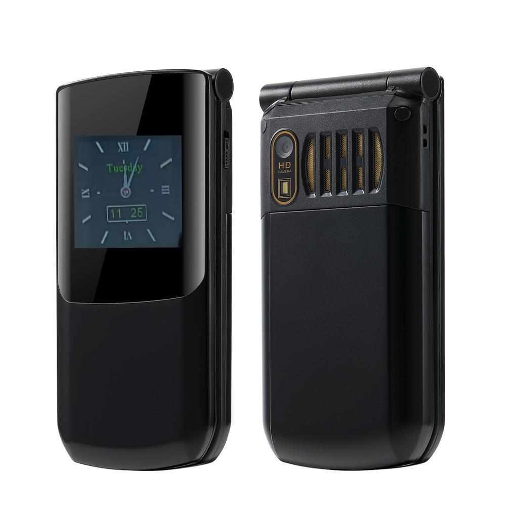 S7A 2G Flip CellPhone 2.4inch HD Dual Screen MTK GSM Dual SIM 8W Camera 1000mAh Mp3 Mp4 Type-C Mobile Phone