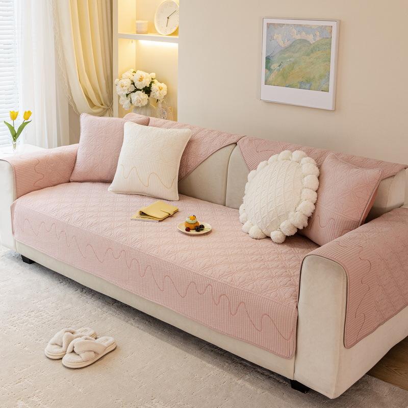 Modern Simple Pure Cotton Sofa Cushion  New Sofa Cover Fabric Non-Slip Sofa Towel Four-Season Universal Seat Cushion