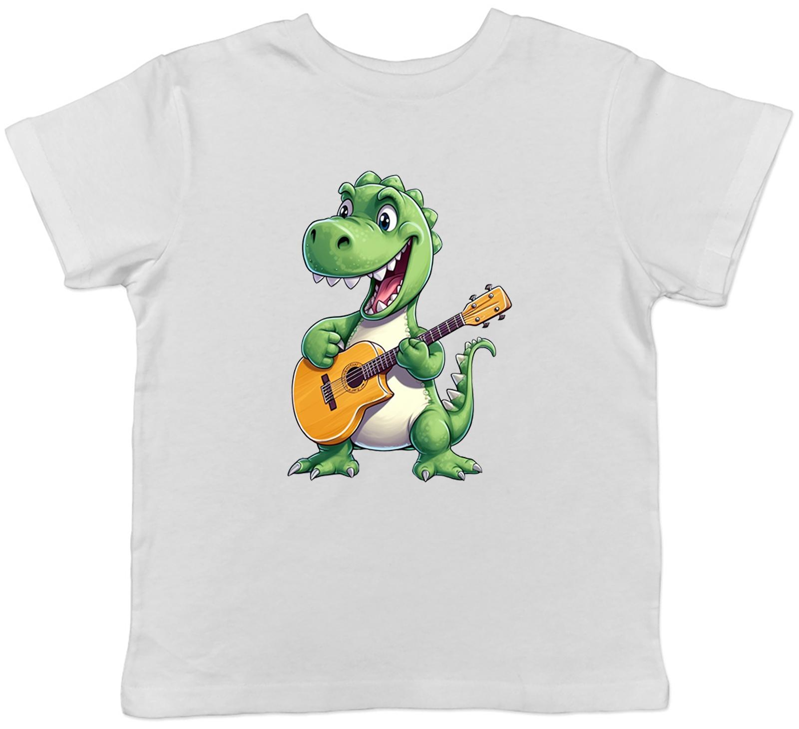 Dinosaur T-Rex Playing Guitar Kids T-Shirt Guitarist Childrens Boys Girls Gift 120