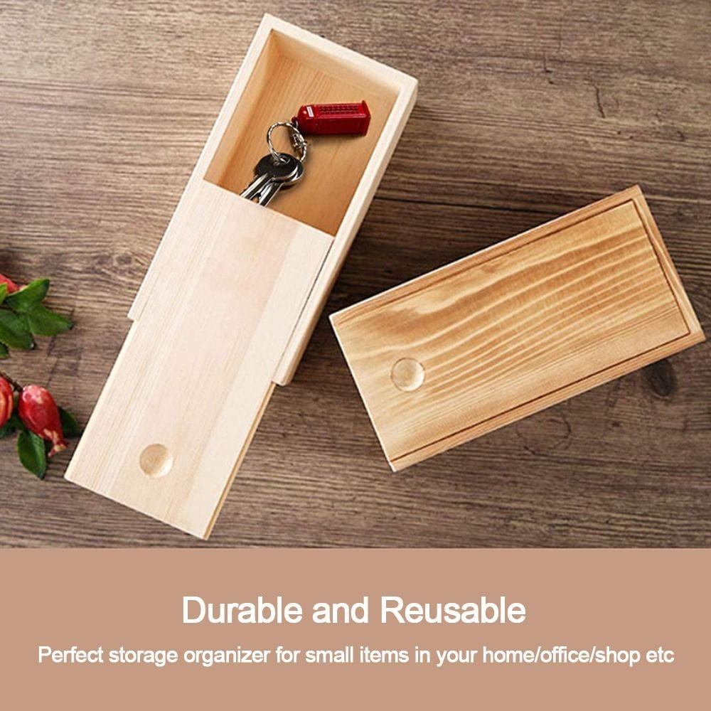 Wood Storage Box Natural Beads Container Card Keeper Jewelry Organizer Case Home Decoration