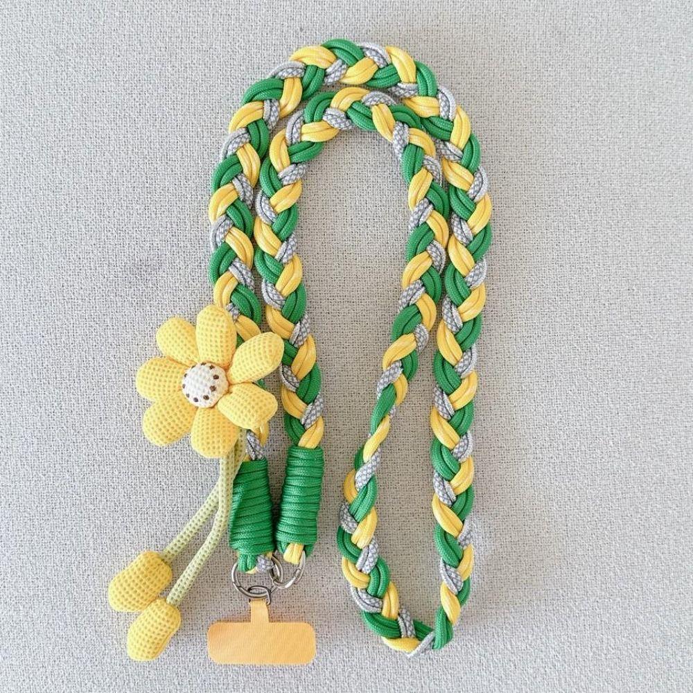Detachable Flowers Phone Lanyard Phone Charm Crossbody Lanyard Cell Phone Strap Hanging Ornament