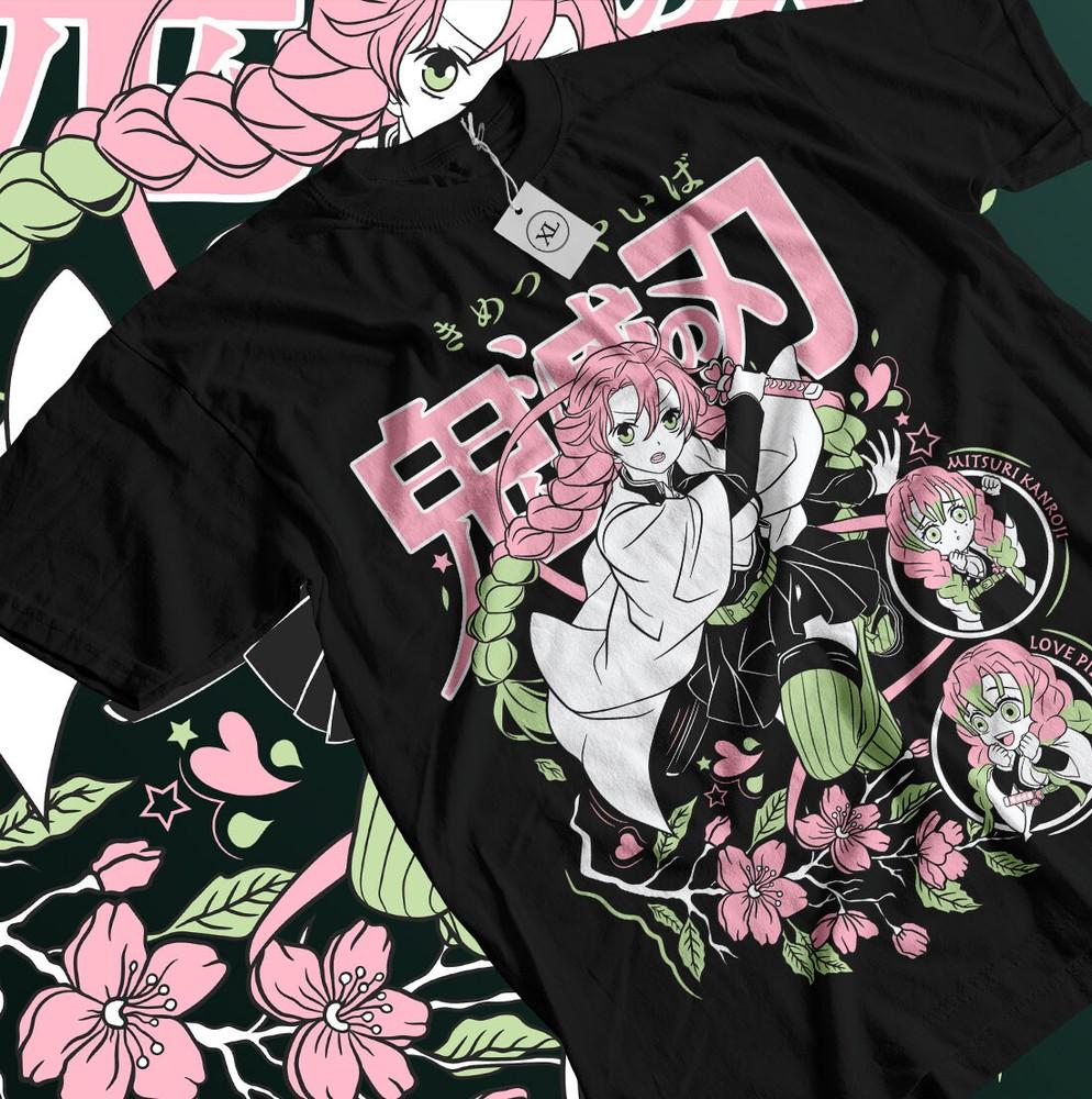 Mitsuri Kanrojii T-Shirt Demon Slayer Mitsuri Kawaii Anime Nezuk Shirt All Size Unisex T-Shirt XXXL