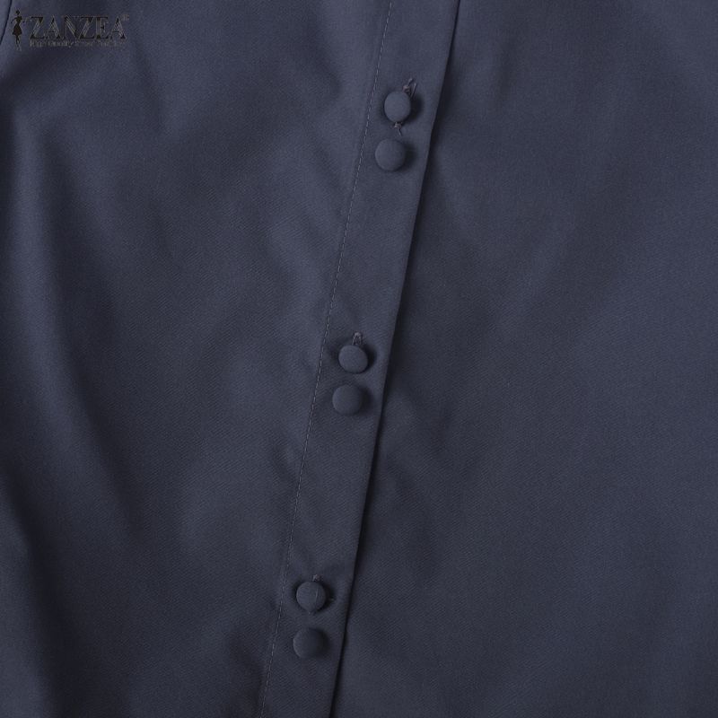 ZANZEA Women Solid Color Loose Casual Long Sleeve Blouse