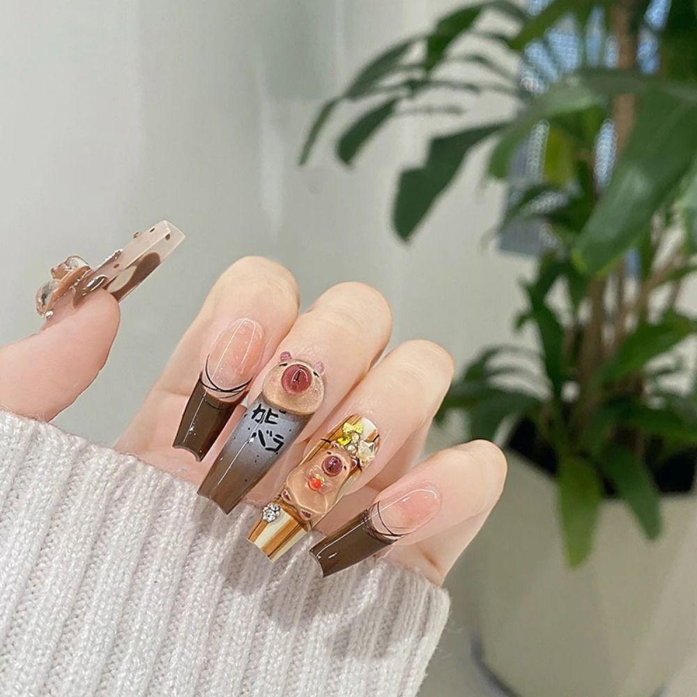 20pcs Capibala Nails Accessories Cute Cartoon Manicure Resin Charms Nail Art Decoration  Girls